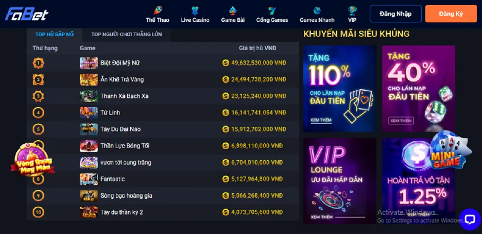 Các chương trình khuyến mãi đặc biệt khác tại 89BET1